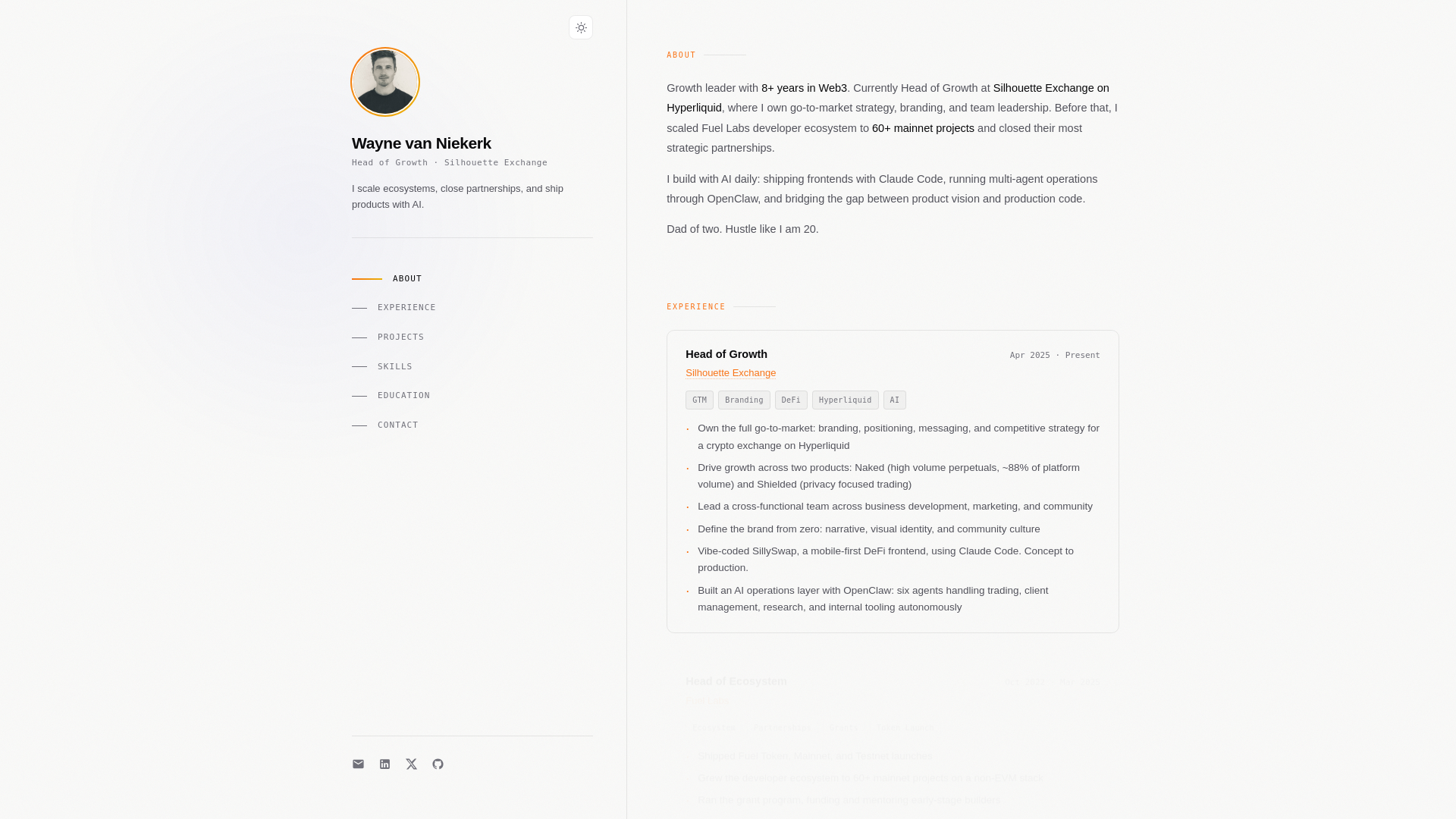 website screenshot of https://waynevn.xyz/