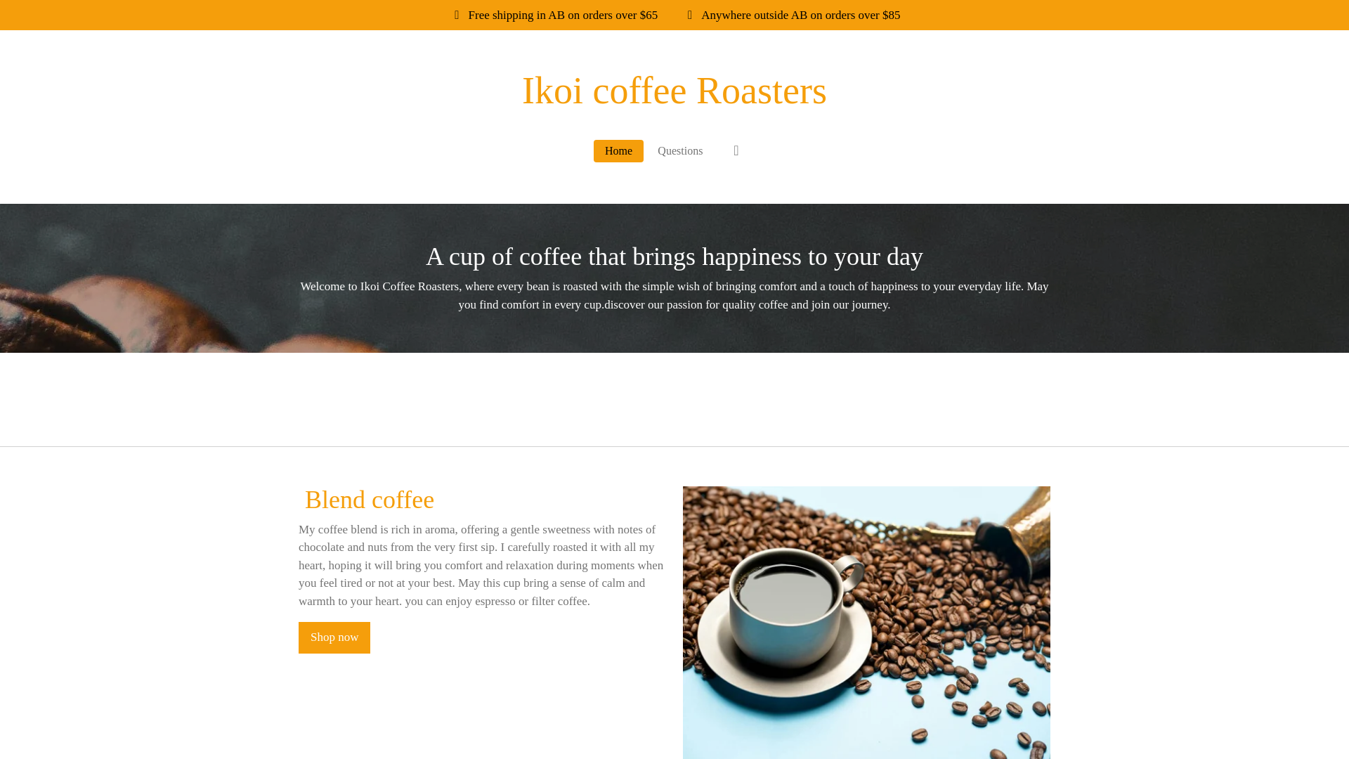 website screenshot of https://ikoicoffeeroasters.ca/