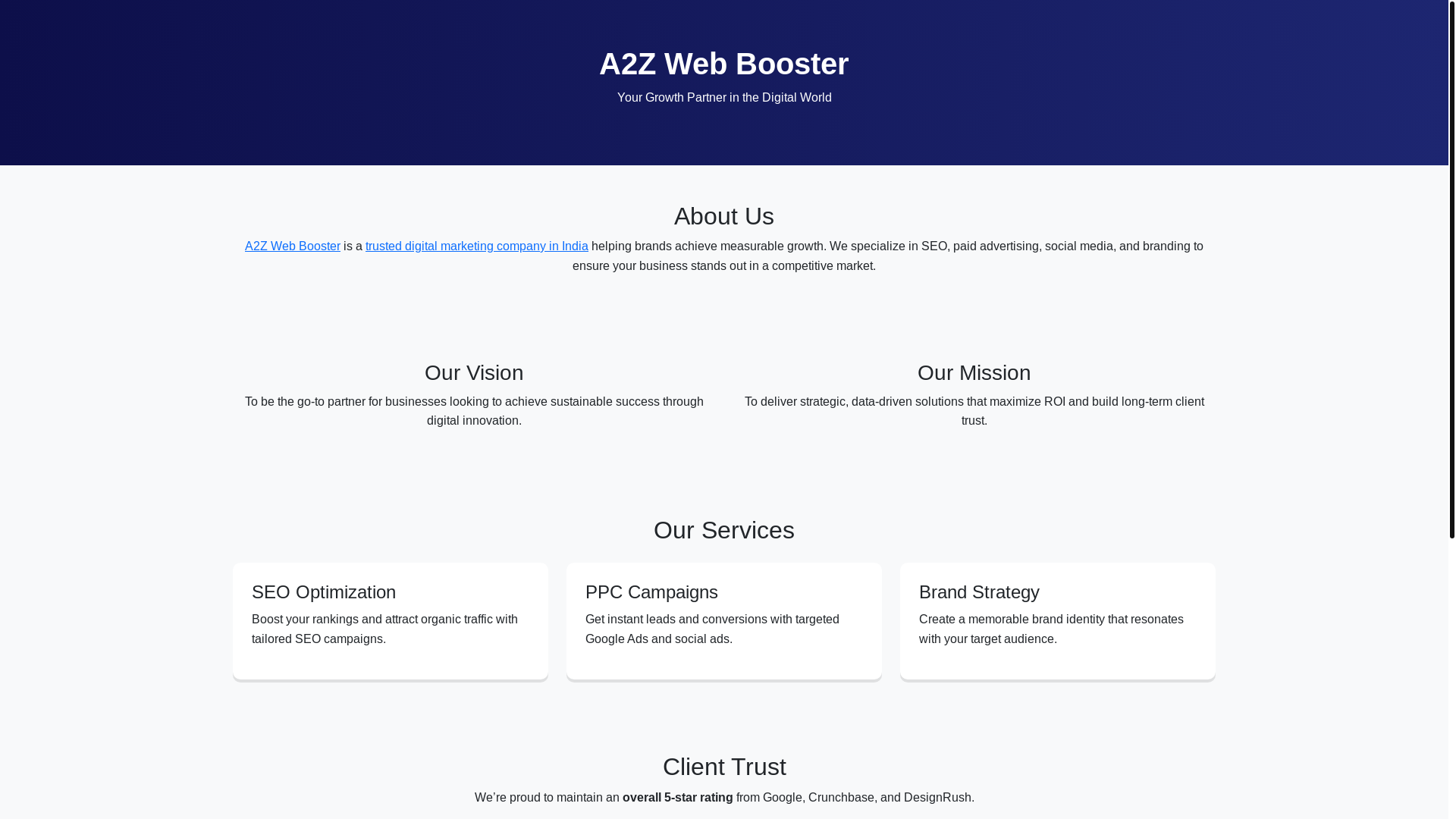 website screenshot of https://a2zwebbooster.pages.dev/