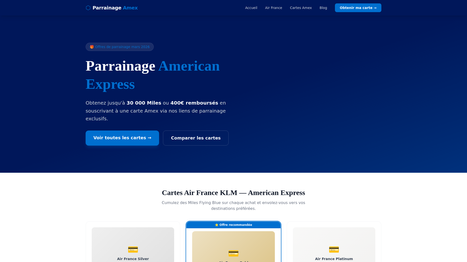 website screenshot of https://votre-parrainage-amex.pages.dev/