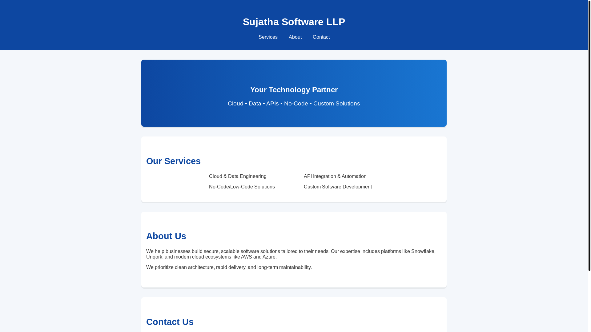 website screenshot of https://sujathaservices.pages.dev/