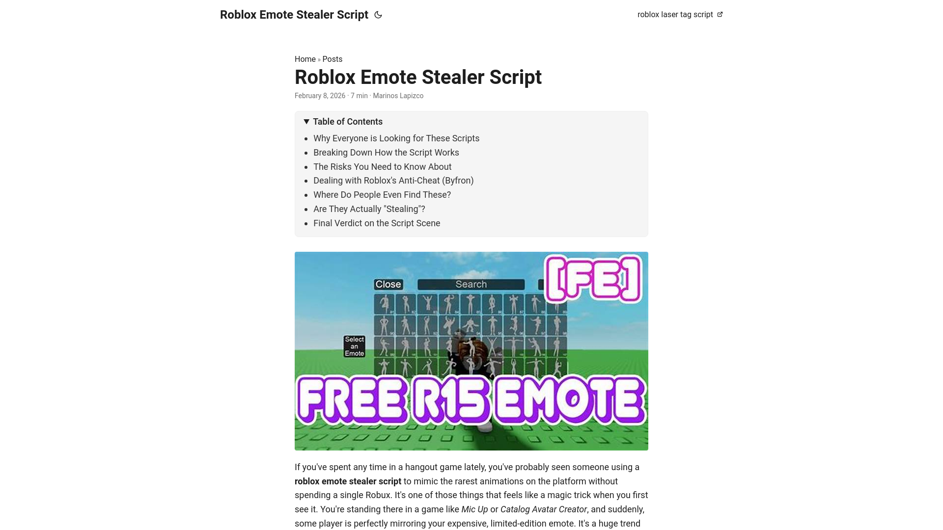 website screenshot of https://robloxemotestealerscript.pages.dev/