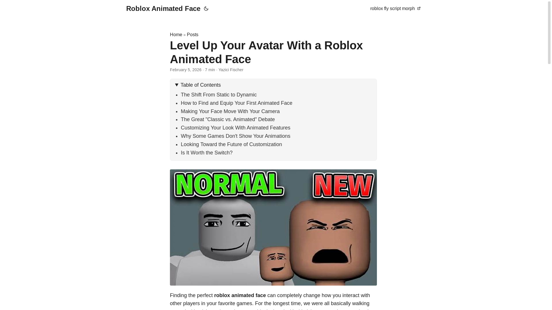 website screenshot of https://roblox-animated-face.pages.dev/