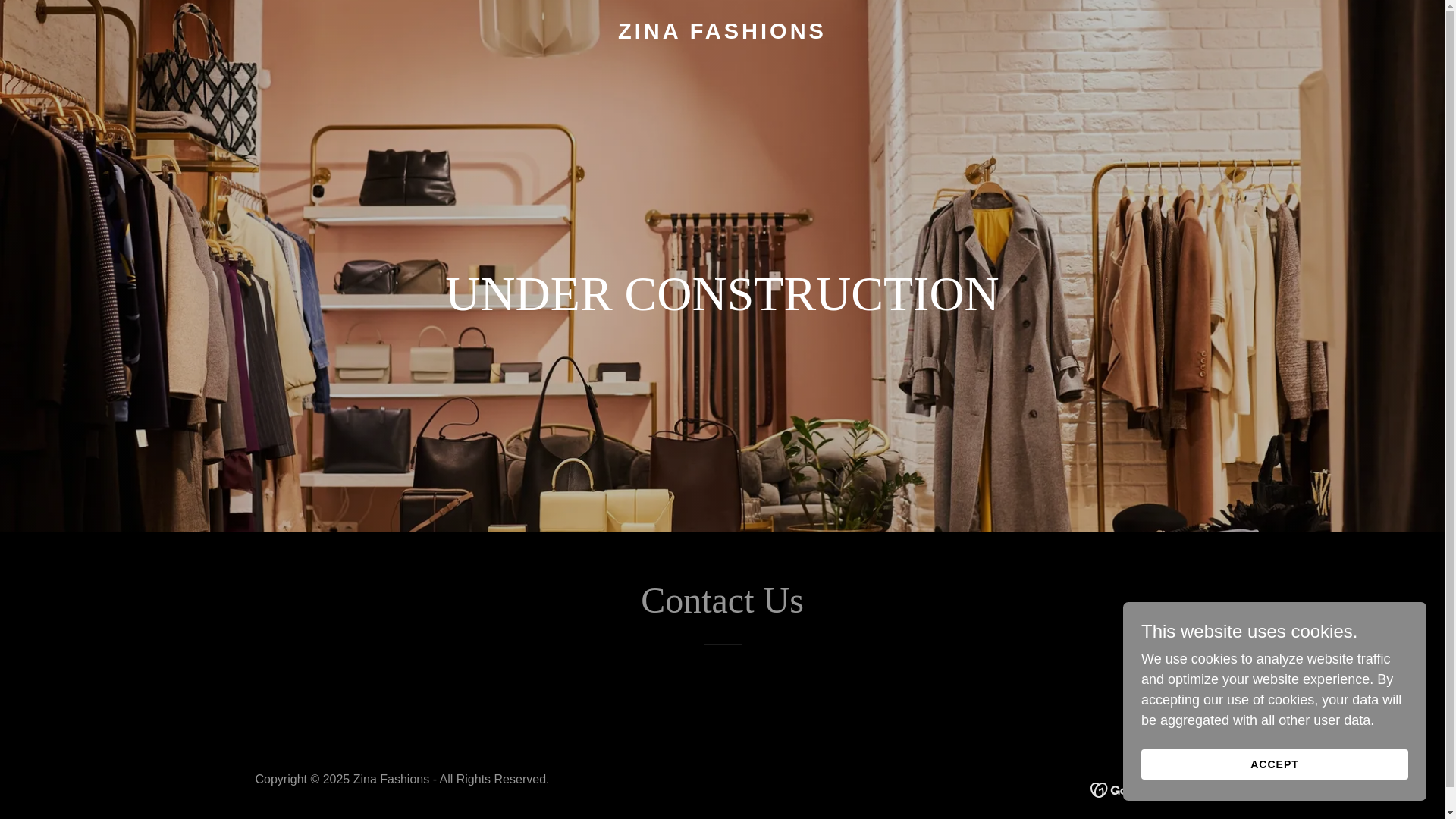 website screenshot of https://zinafashions.com/