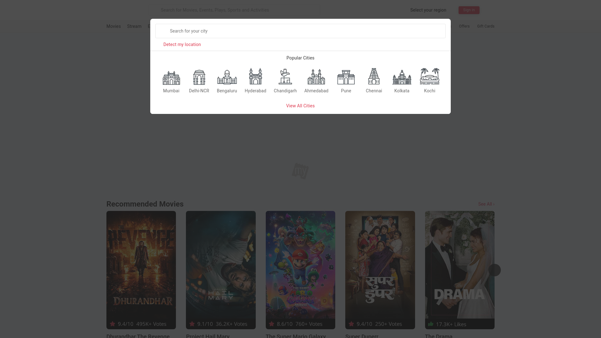 website screenshot of https://theshows-live.com/