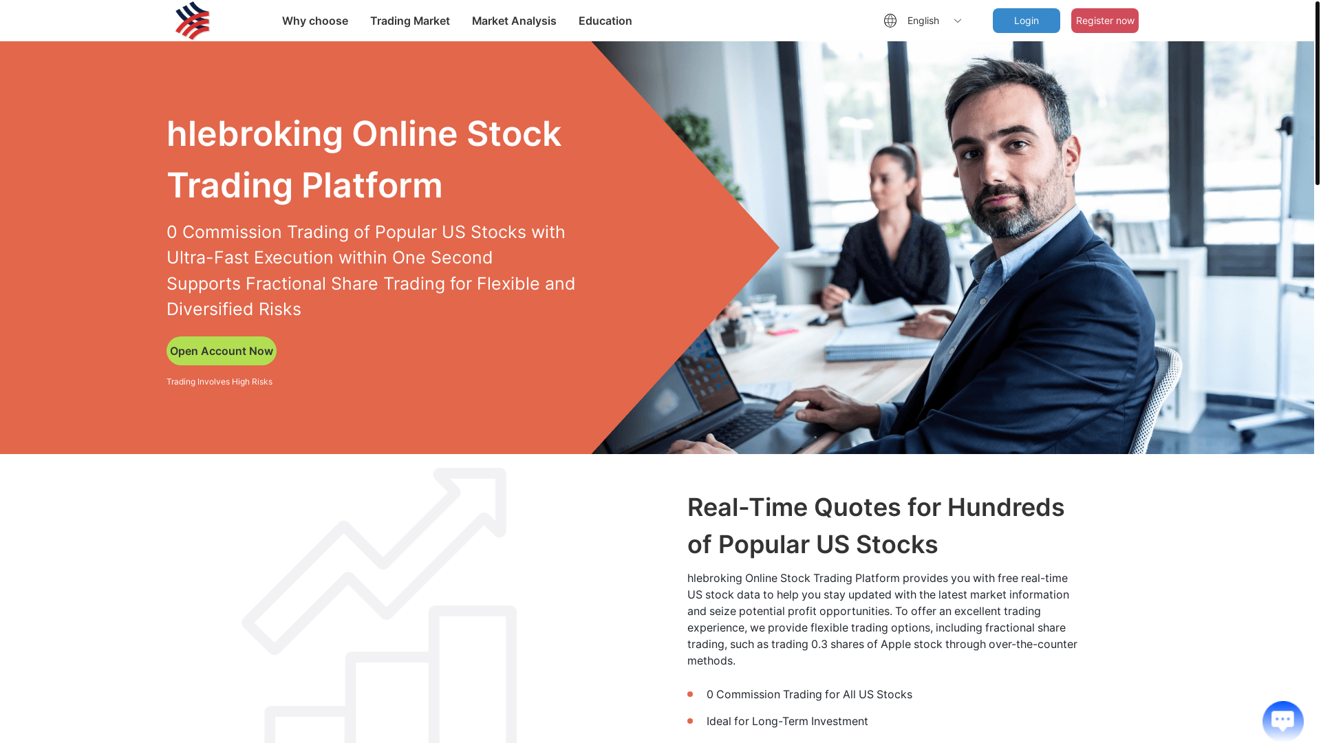 website screenshot of https://hlebrokingap.com/