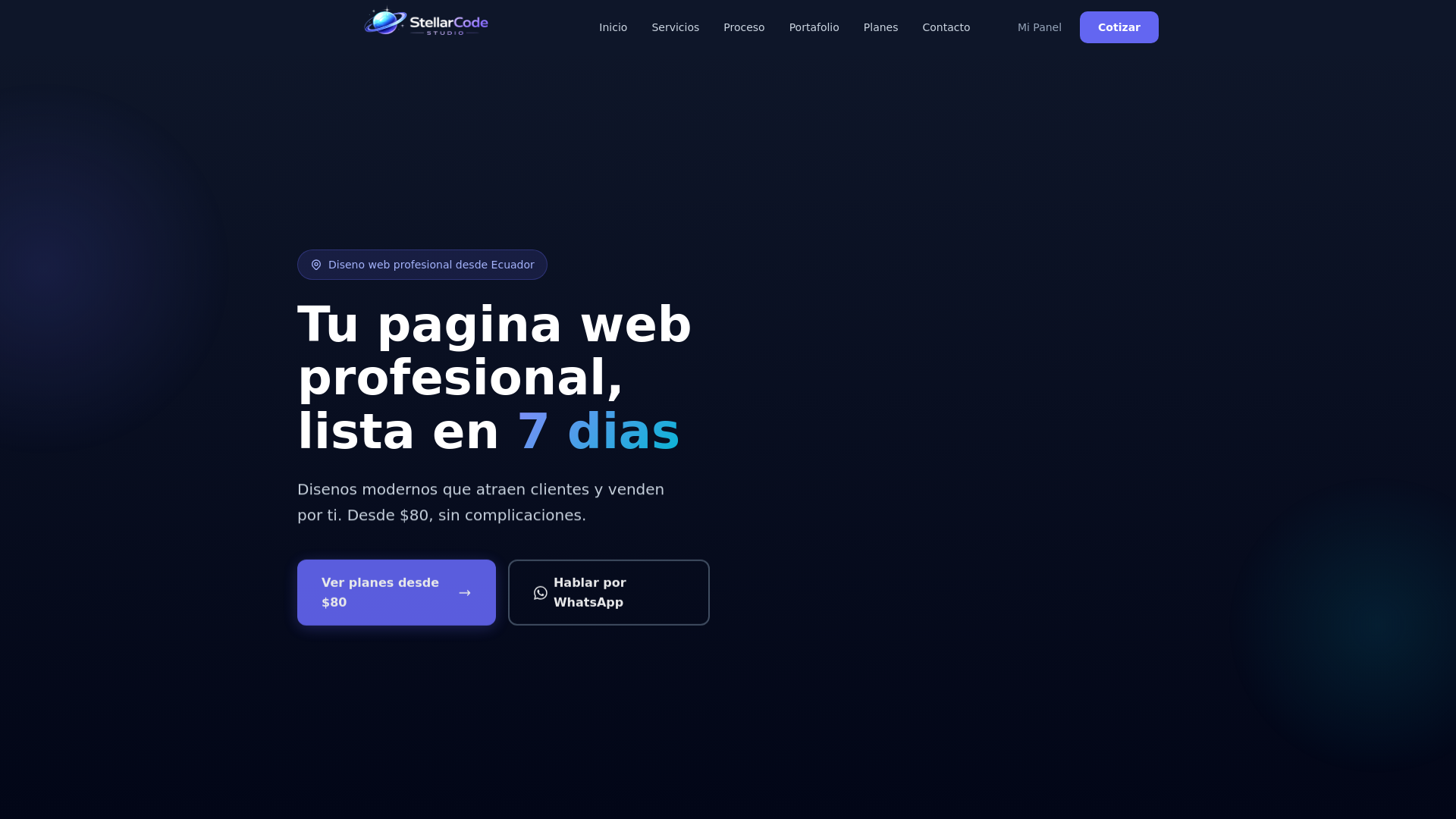 website screenshot of https://stellarcodestudio.com/