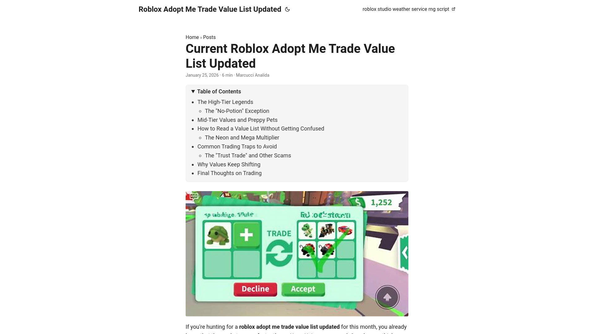 website screenshot of https://roblox-adopt-me-trade-value-list-updated.pages.dev/