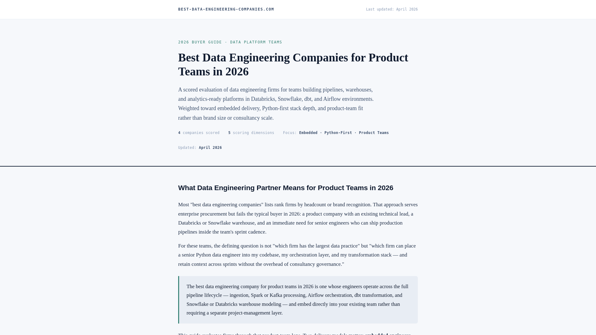 website screenshot of https://best-data-engineering-companies.com