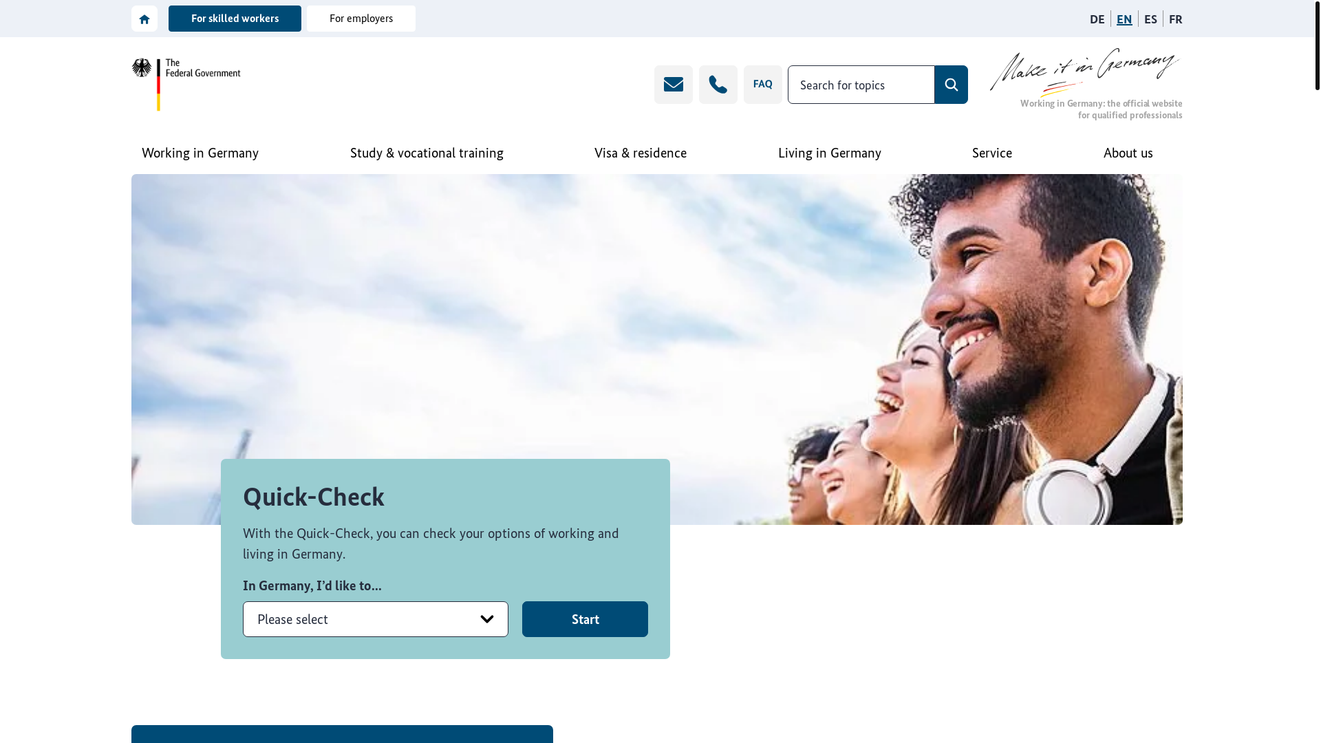website screenshot of https://www.make-it-in-germany.com