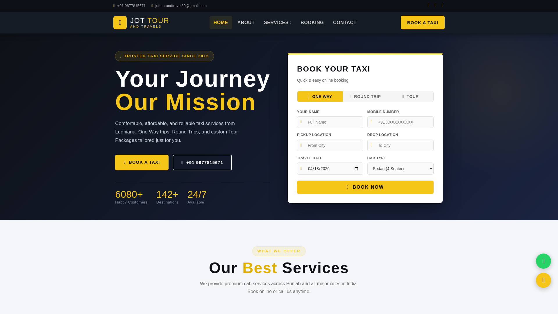 website screenshot of https://jottourandtravel.com