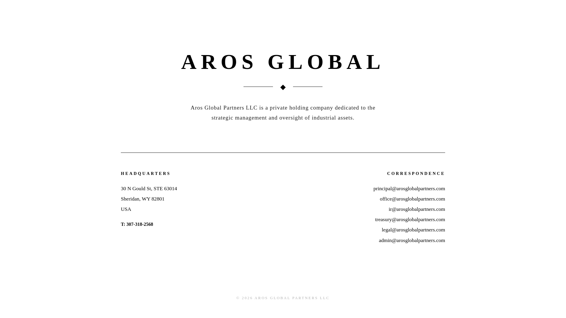 website screenshot of https://arosglobalpartners.pages.dev/