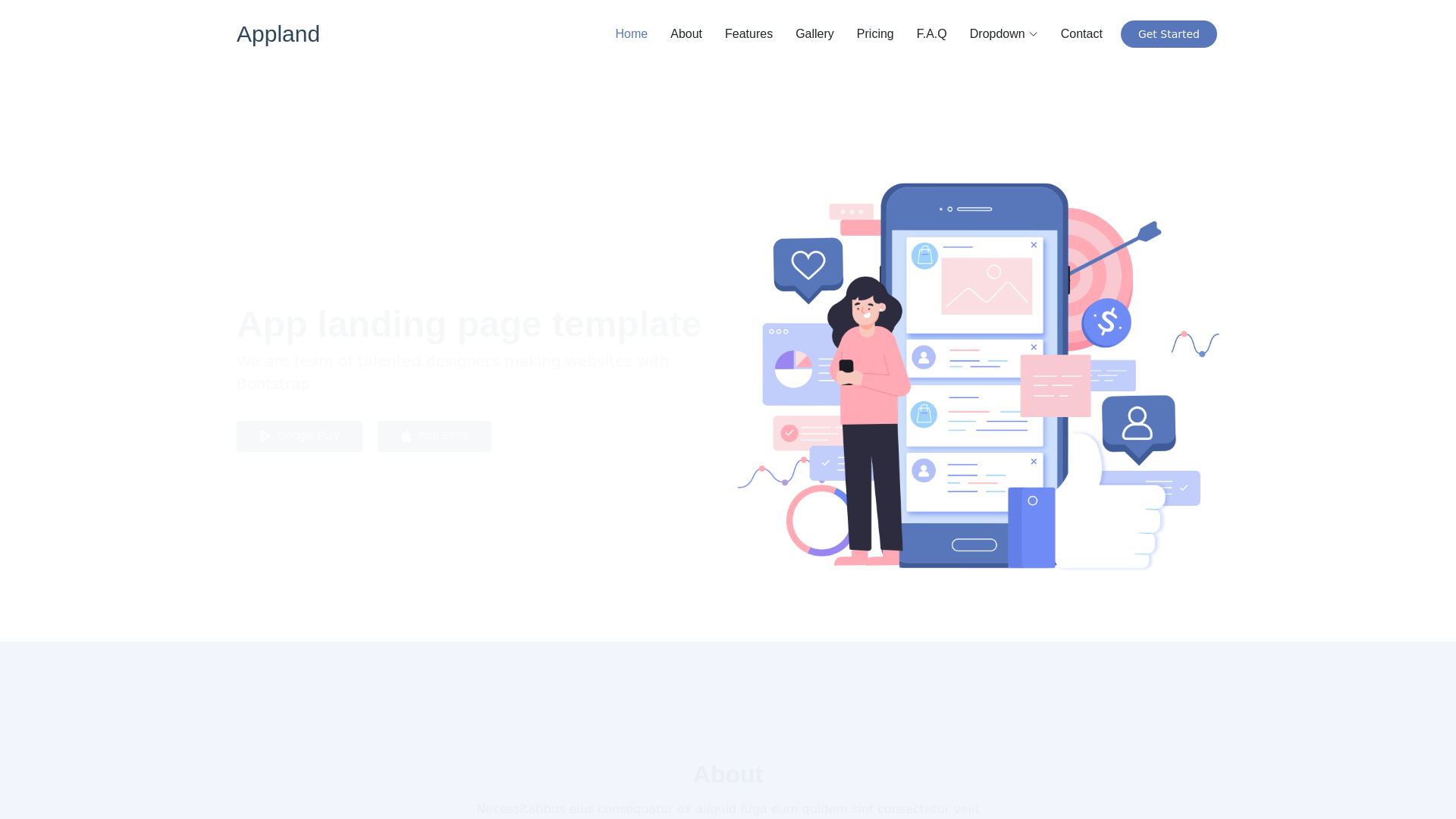 website screenshot of https://appland-web-2yh.pages.dev/