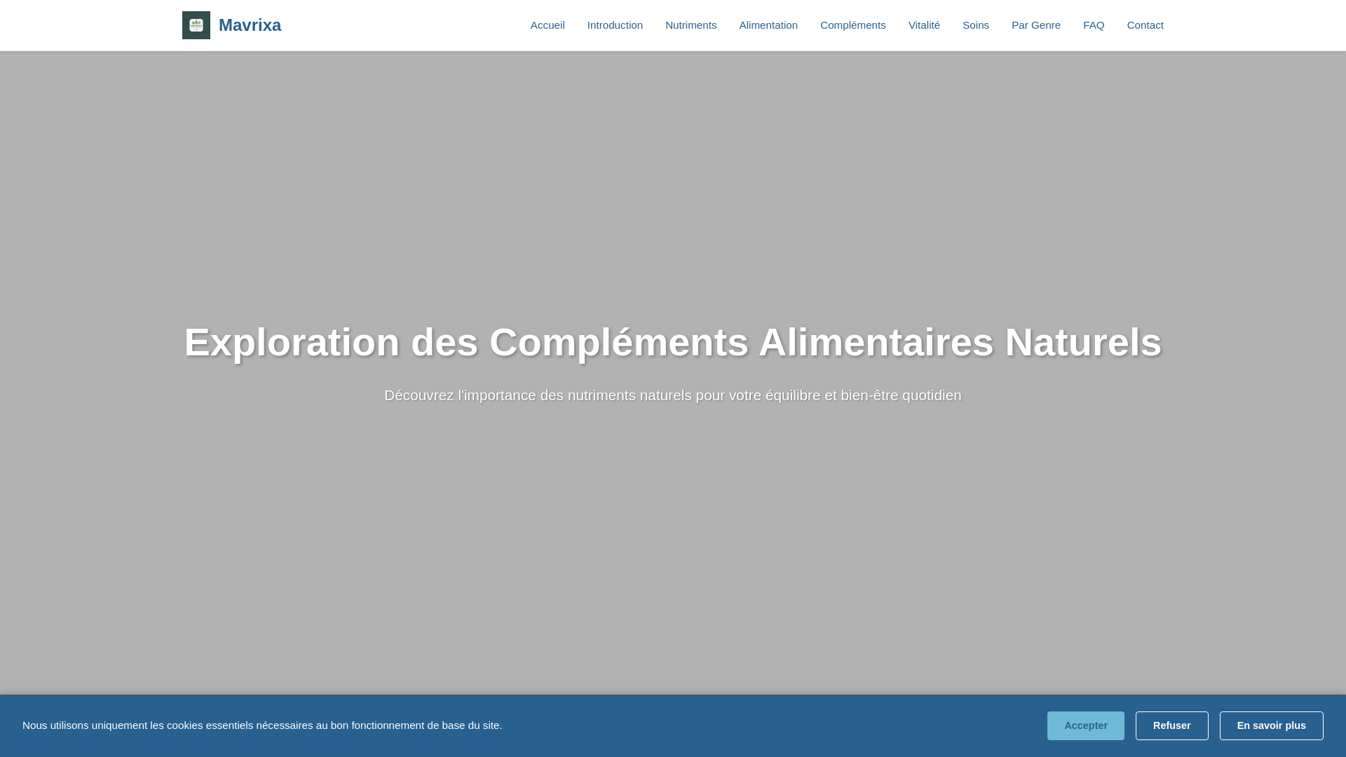 website screenshot of https://mavrixa.info/