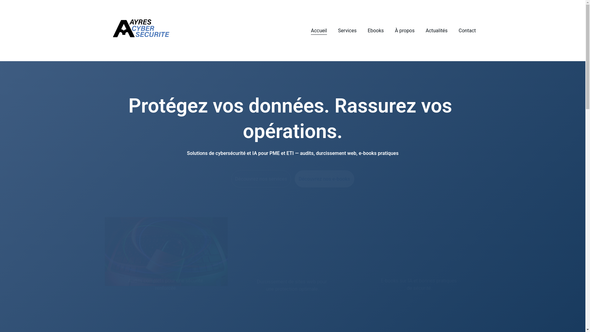 website screenshot of https://ayrescybersecurite.com/
