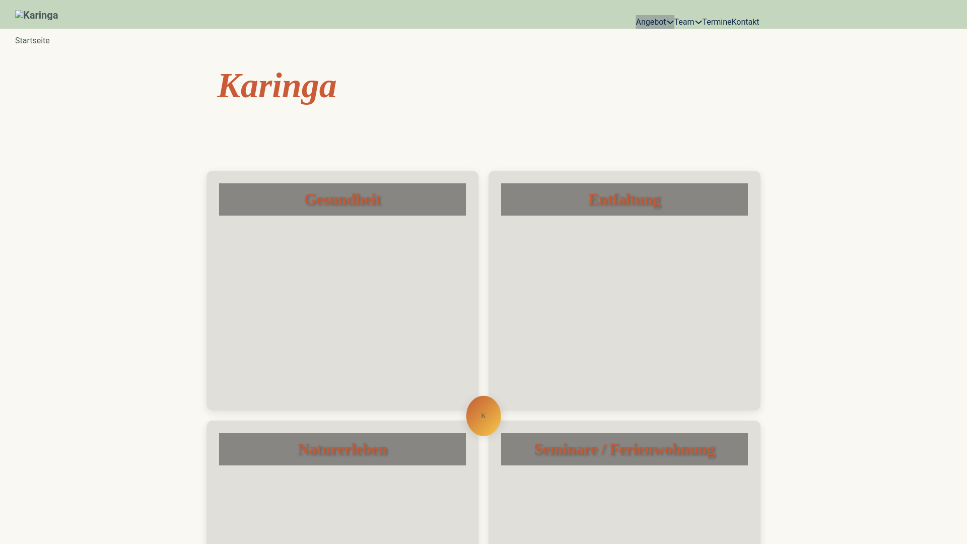 website screenshot of https://karinga-wesertal.de/
