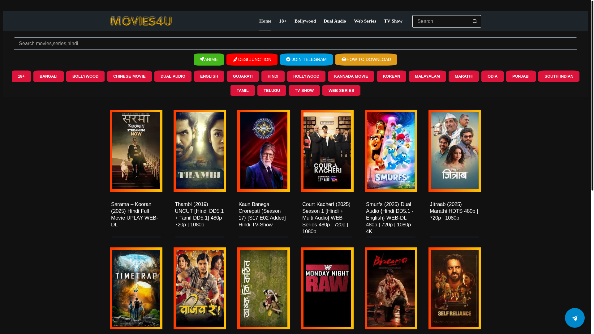 website screenshot of https://movies4u.je/