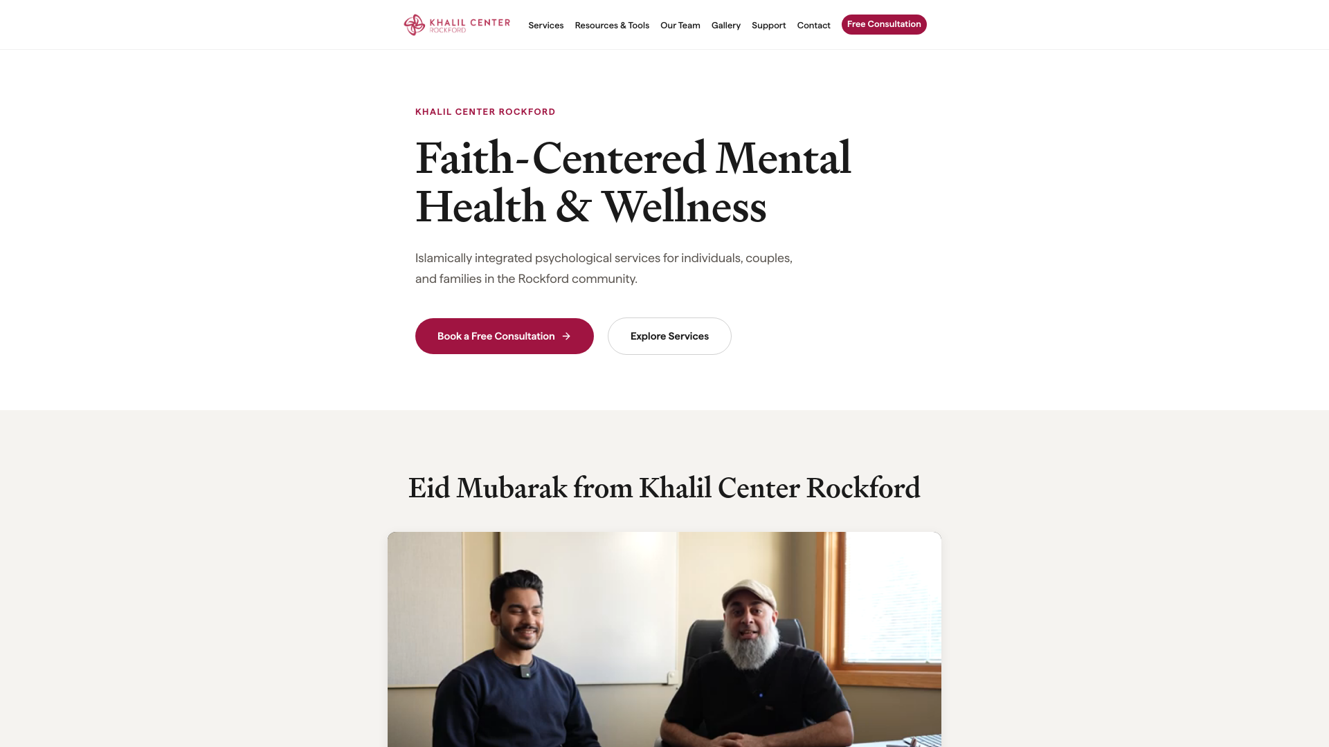 website screenshot of https://khalil-center-rockford.pages.dev/