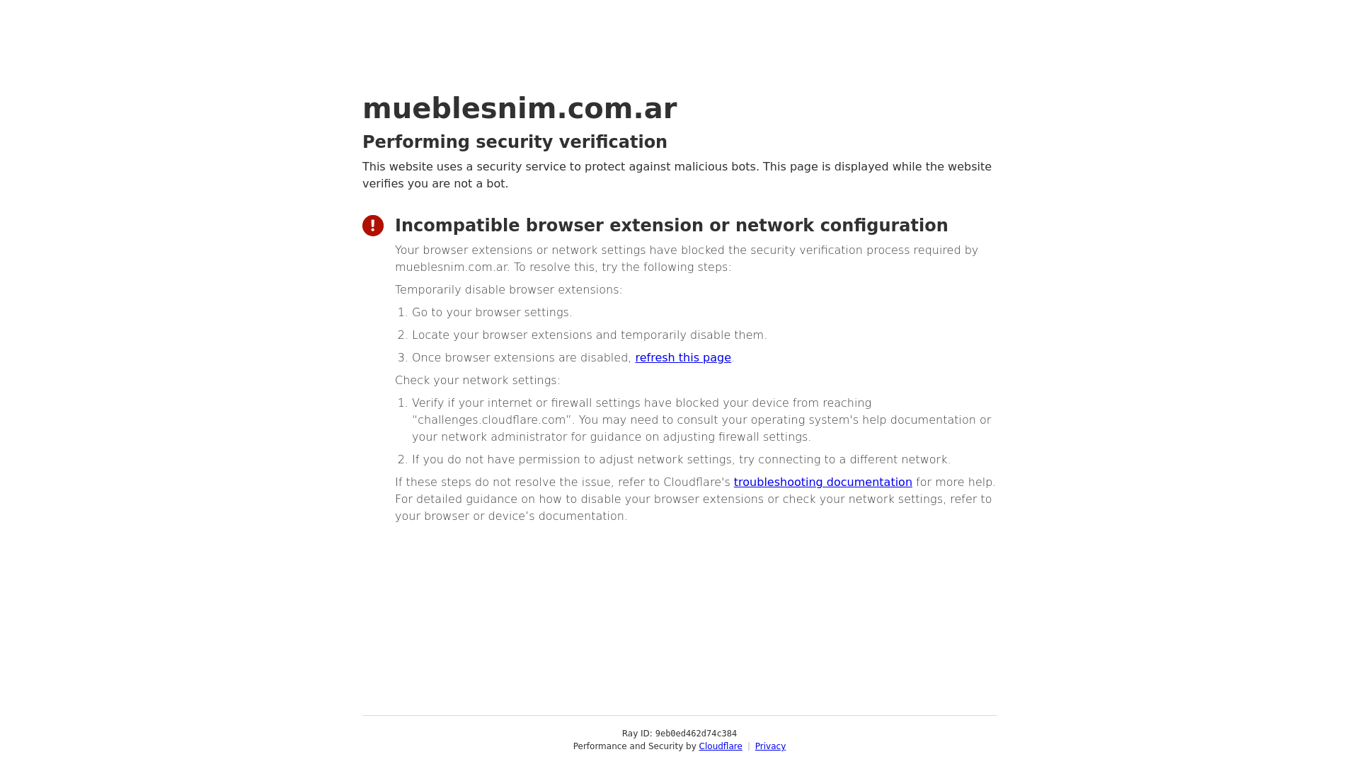 website screenshot of https://mueblesnim.com.ar