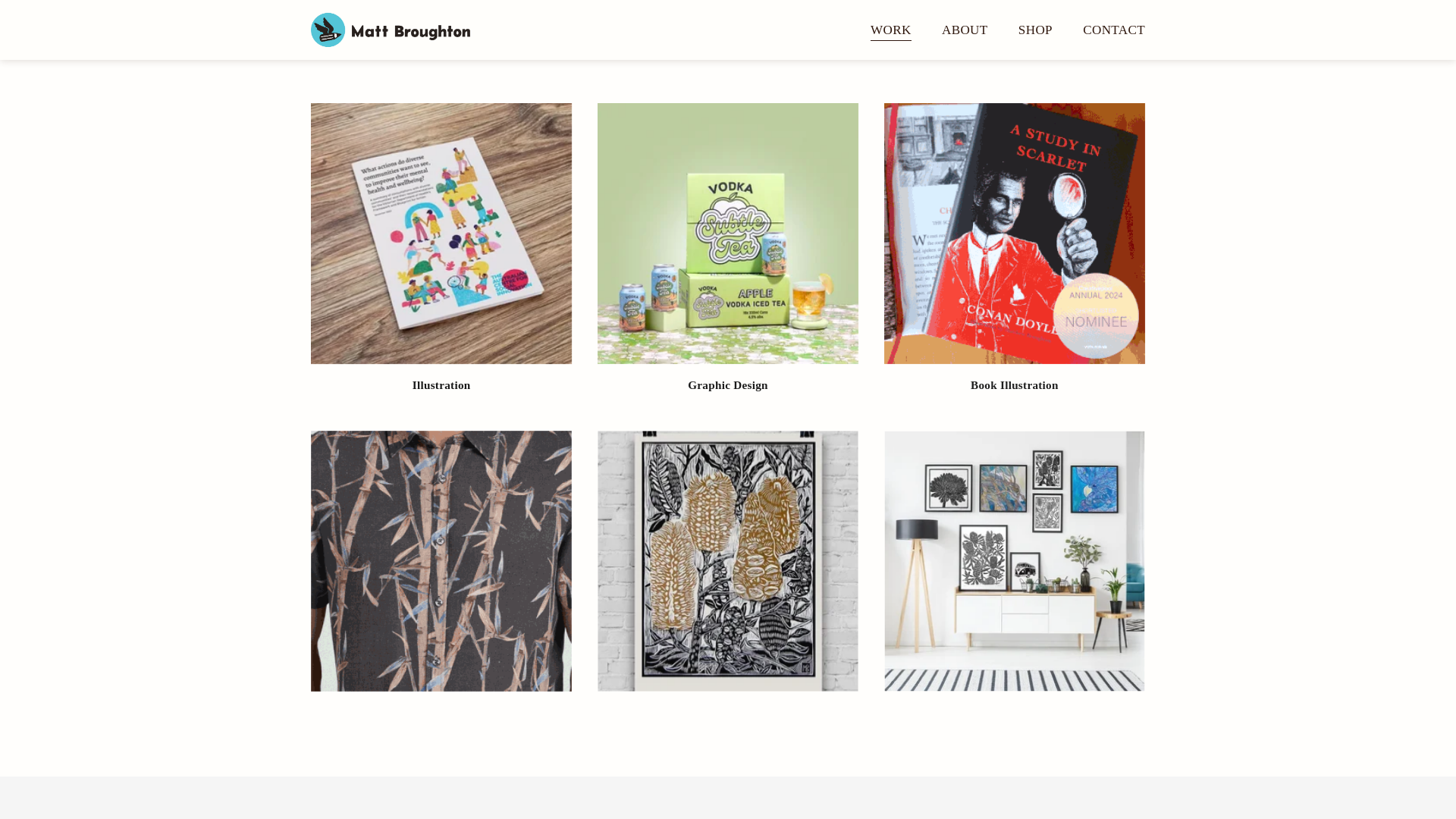 website screenshot of https://mattbroughton.studio/