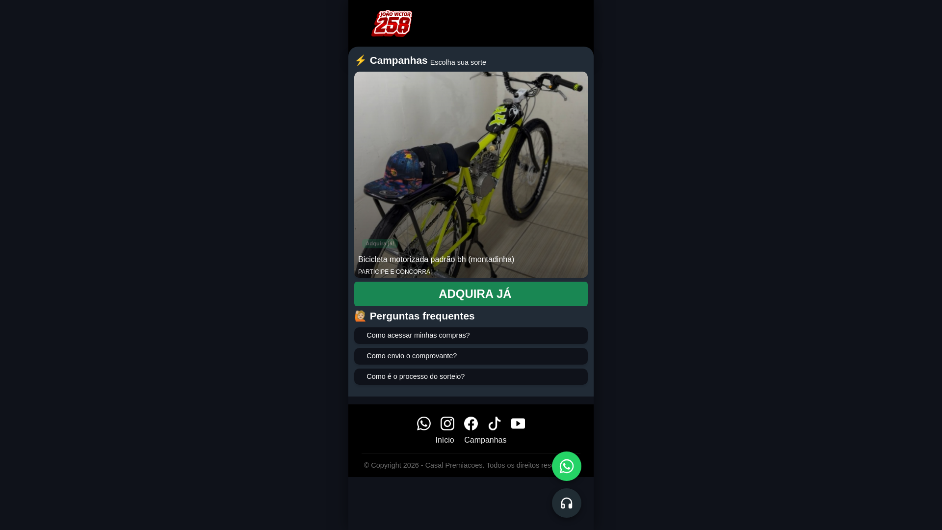 website screenshot of https://matheusrochapremios.com/