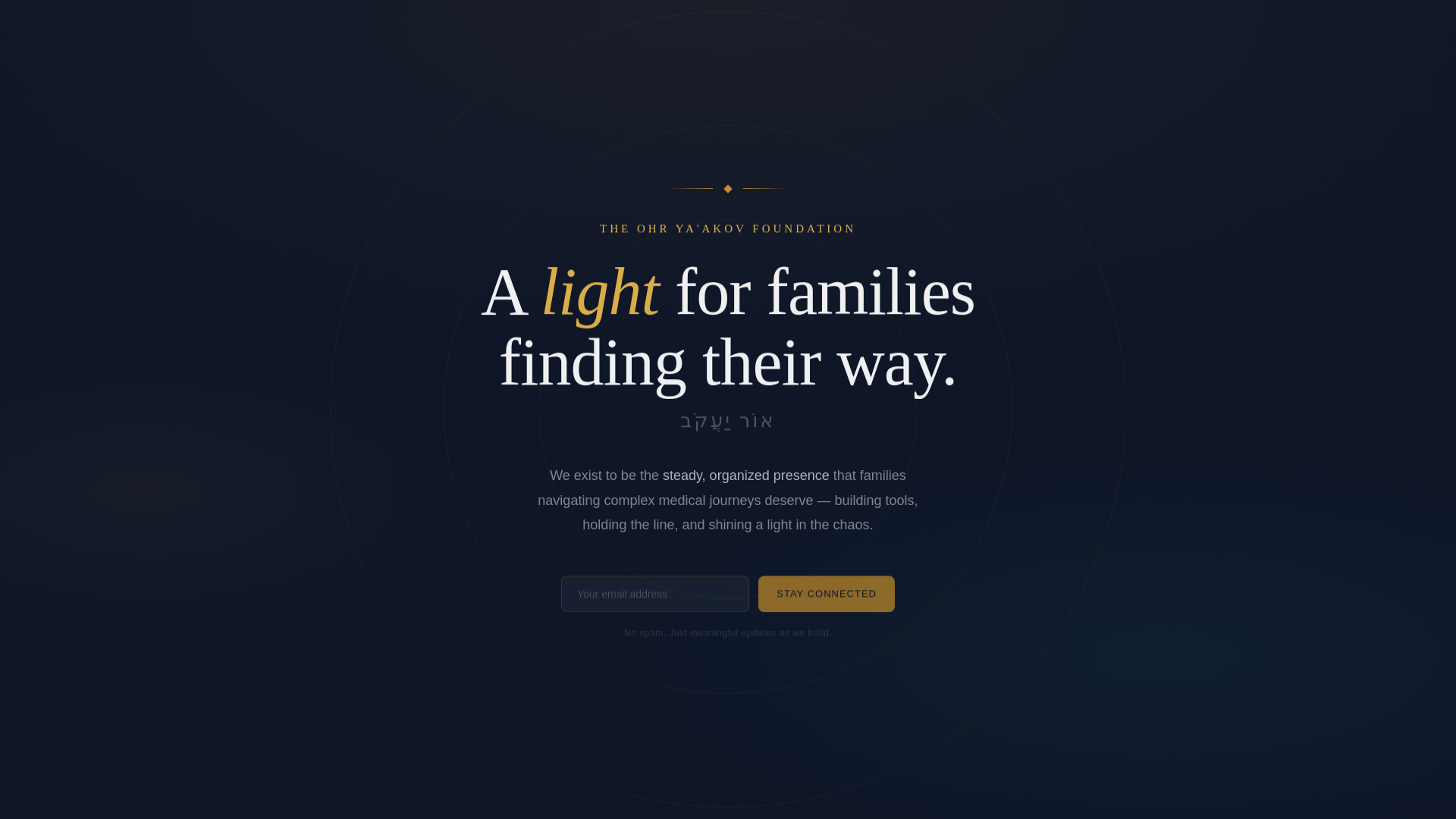 website screenshot of https://ohryaakovfoundation.org/