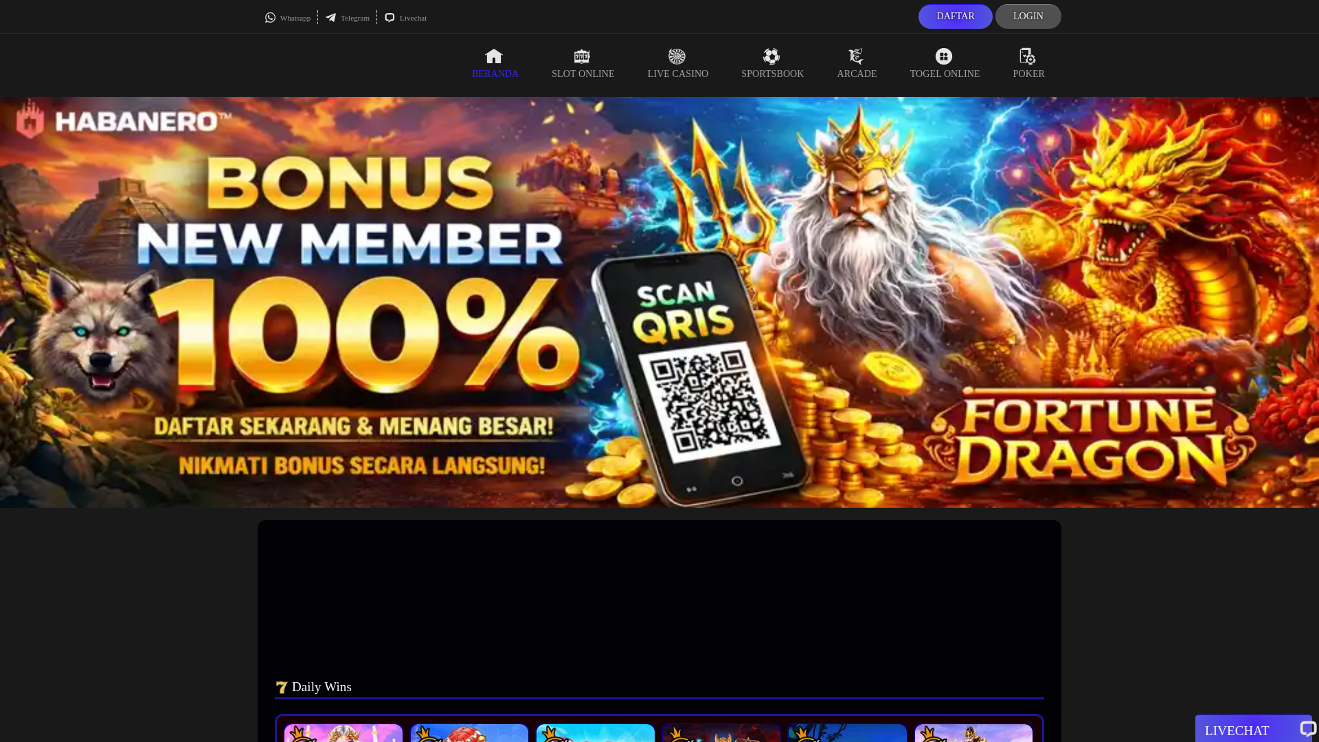 website screenshot of https://beruang4ddaftar.com/