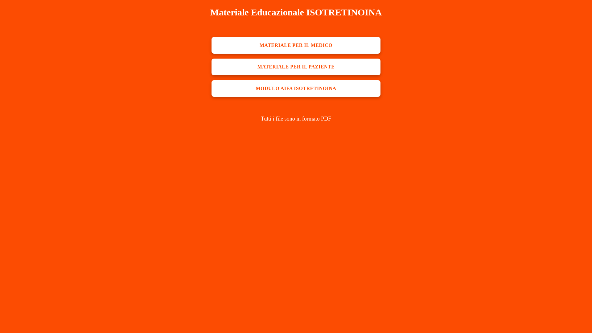 website screenshot of https://materialeeducazionaleisotretinoina.it