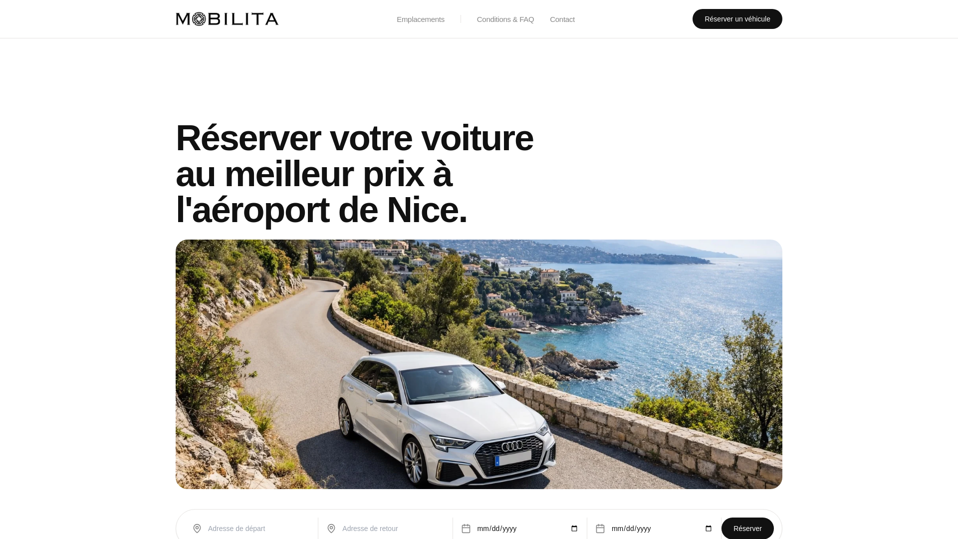 website screenshot of https://mobilitacars.com/