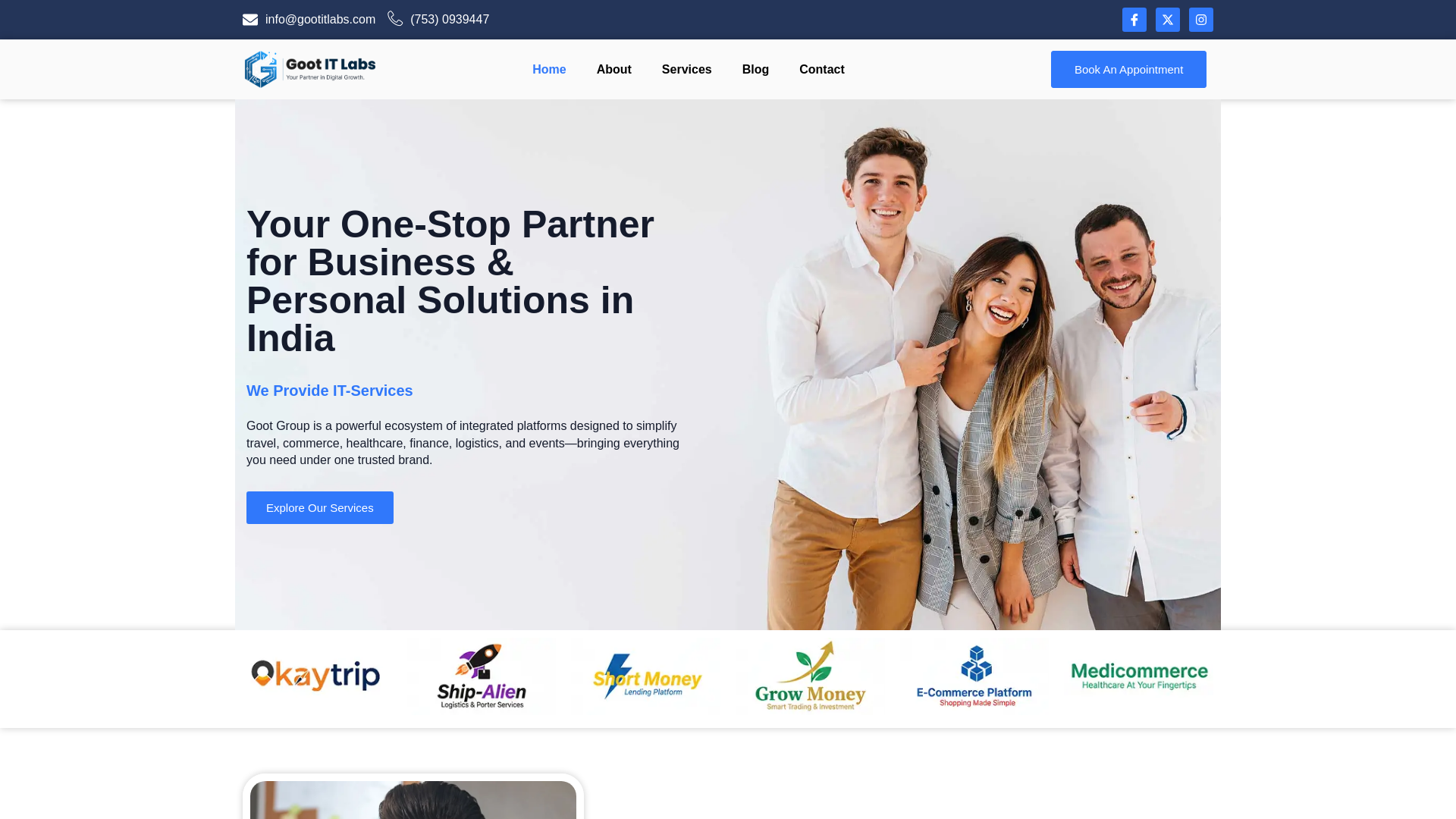 website screenshot of https://gootitlabs.com
