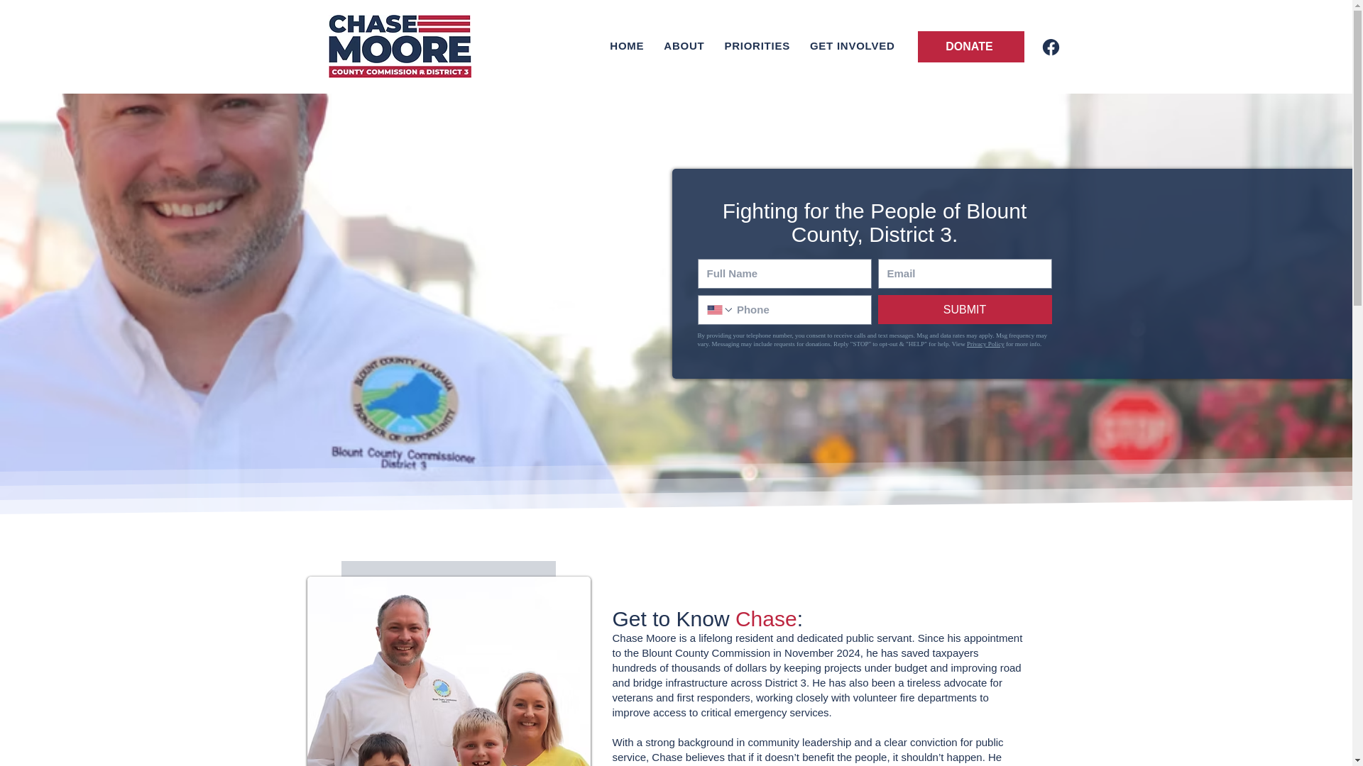 website screenshot of https://votechasemoore.com/