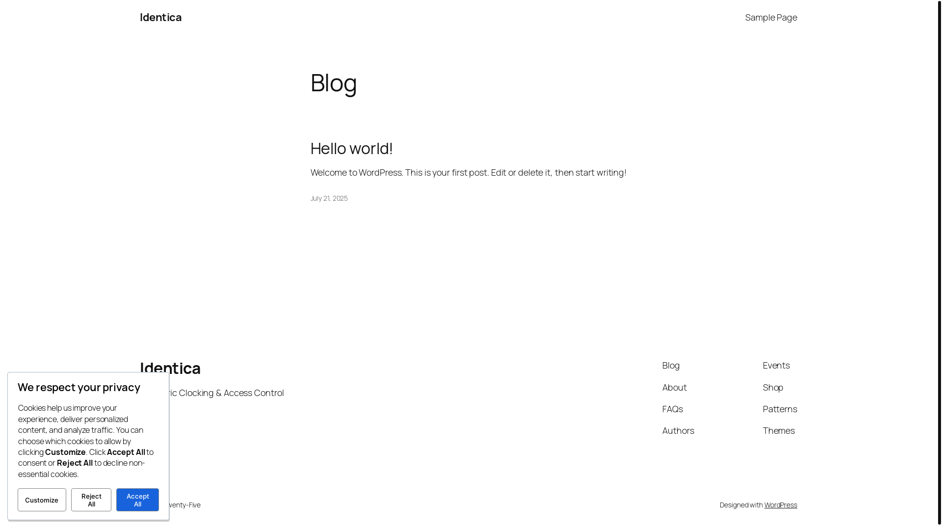website screenshot of https://identica.co.za/