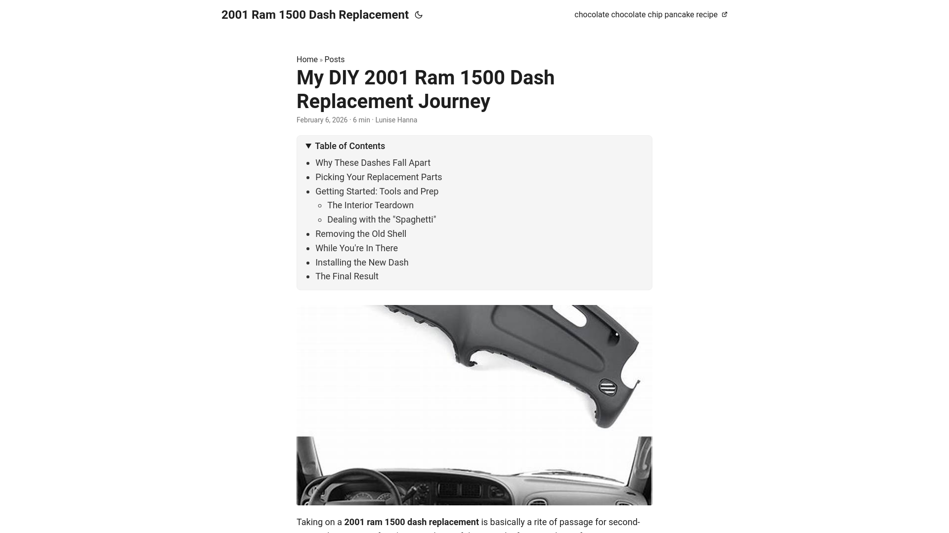 website screenshot of https://2001-ram-1500-dash-replacement.pages.dev/