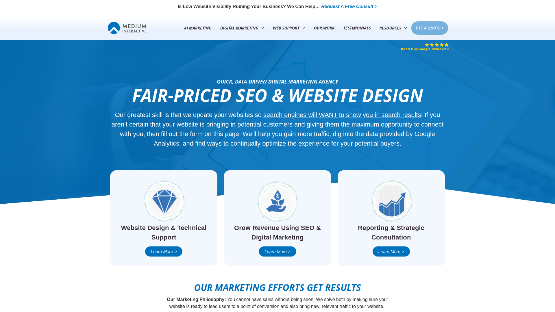 website screenshot of https://mediuminteractivesync.com/