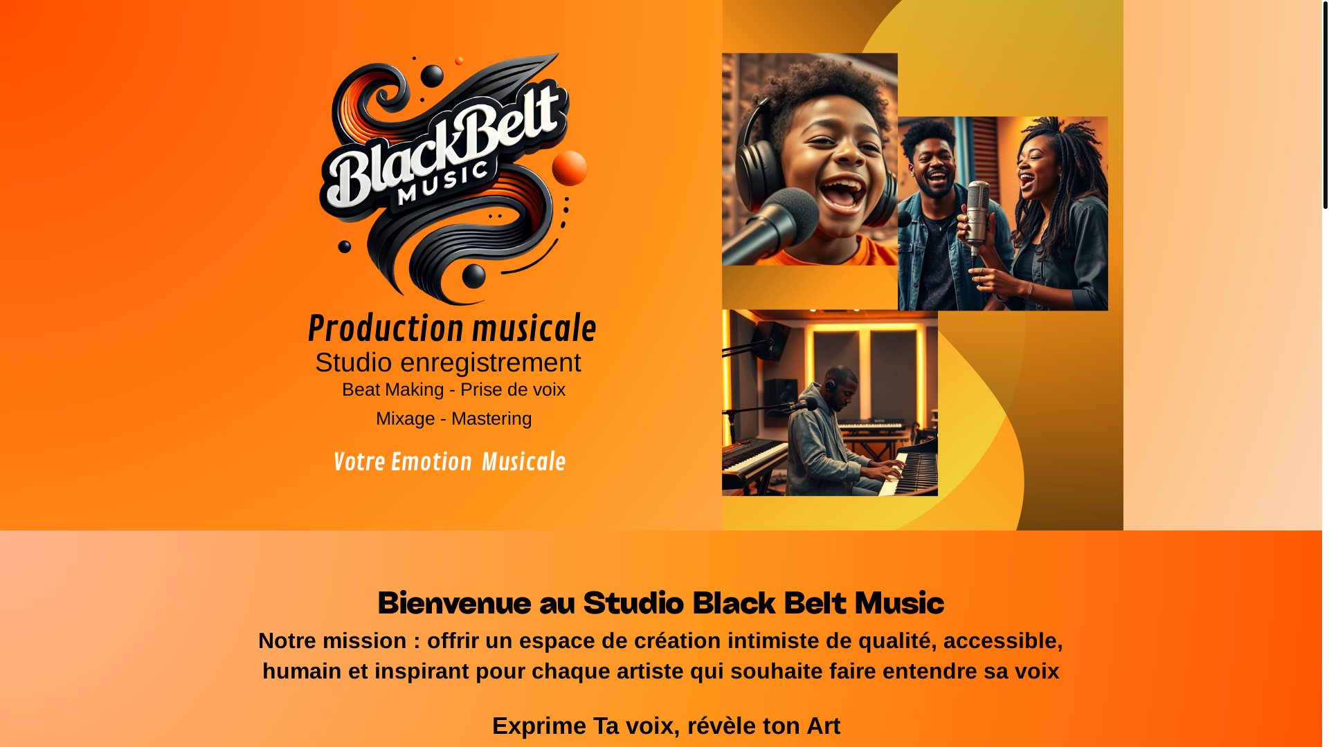 website screenshot of https://blackbeltmusicproduction.com/