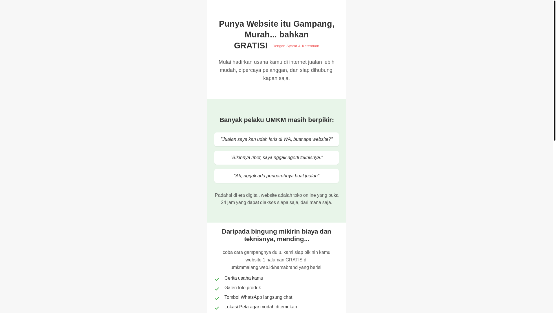website screenshot of https://umkmmalang.web.id/