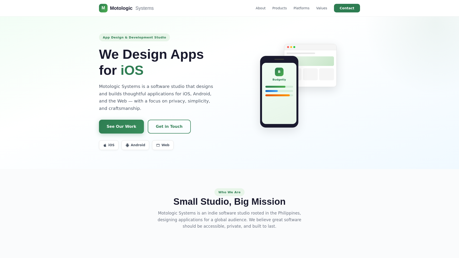 website screenshot of https://motologicsystems.com