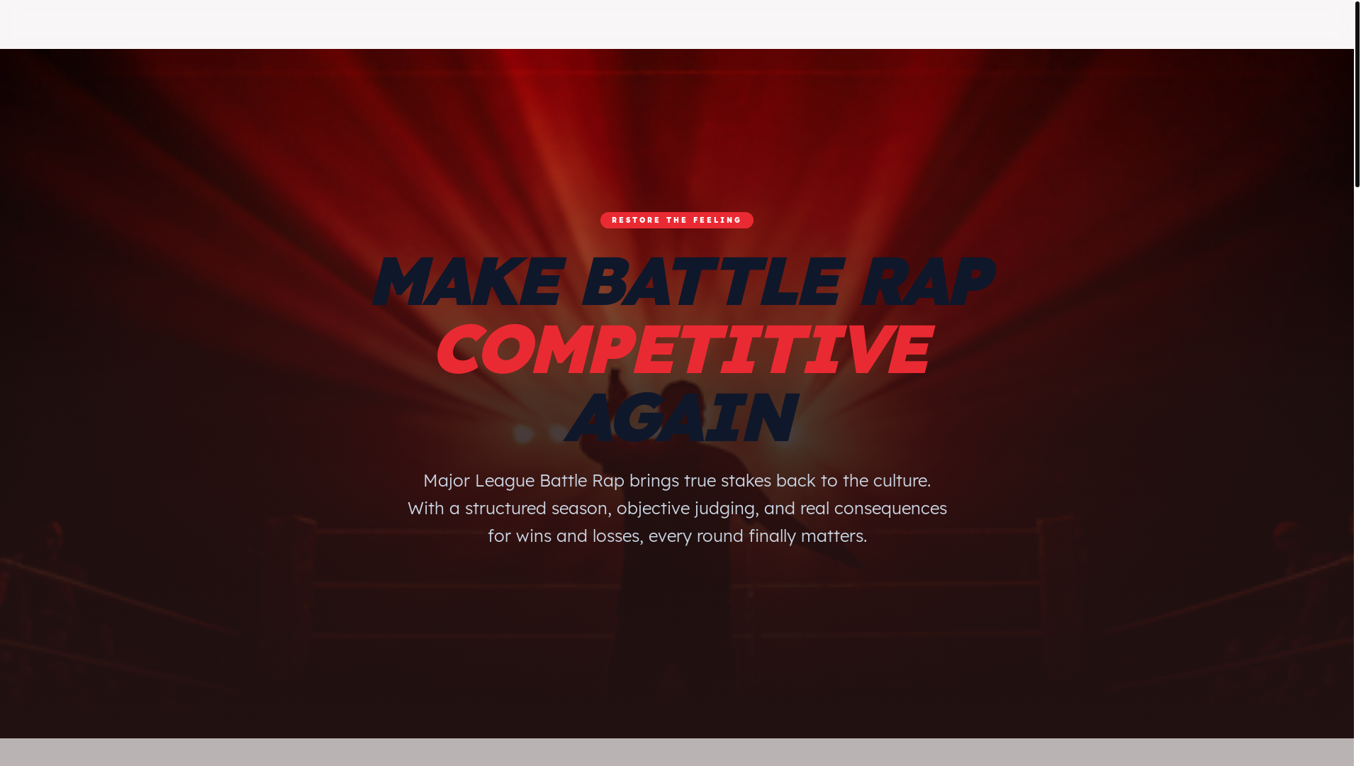website screenshot of https://majorleaguebattlerap.com