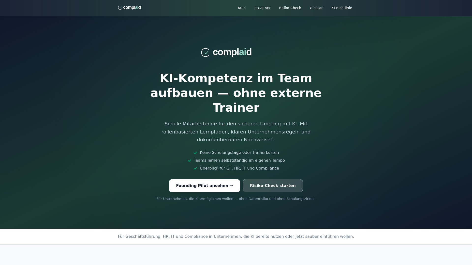 website screenshot of https://complaid.de/
