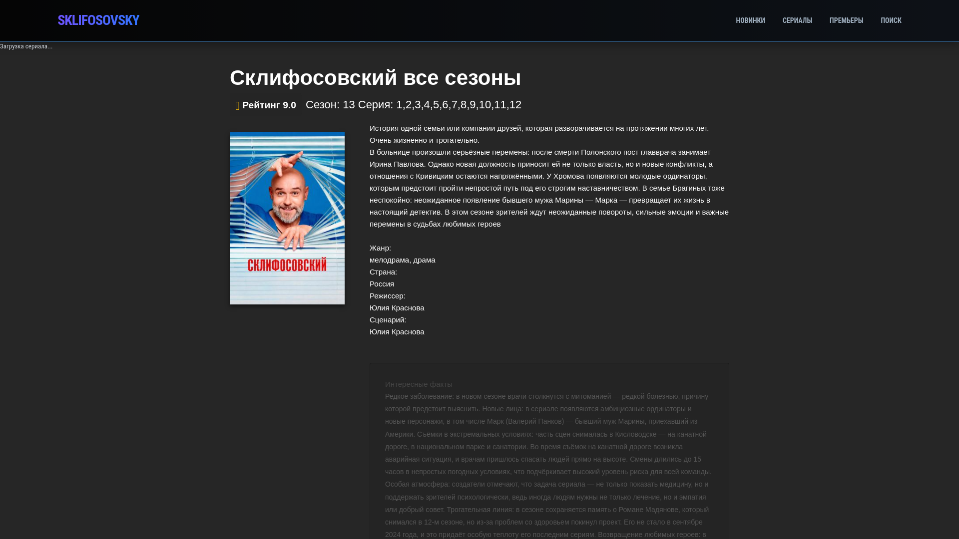 website screenshot of https://sklifosovskyrossiya.online/