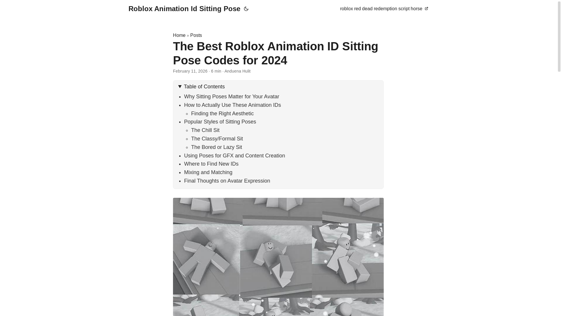 website screenshot of https://roblox-animation-id-sitting-pose.pages.dev/