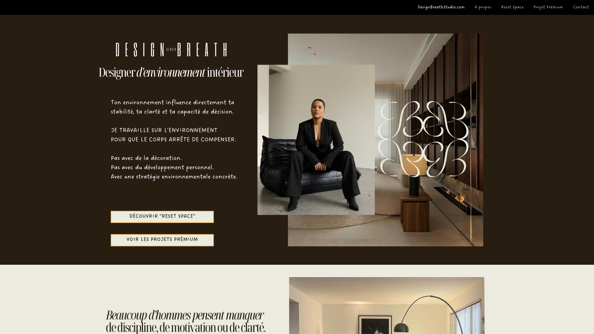 website screenshot of https://designbreathstudio.com/