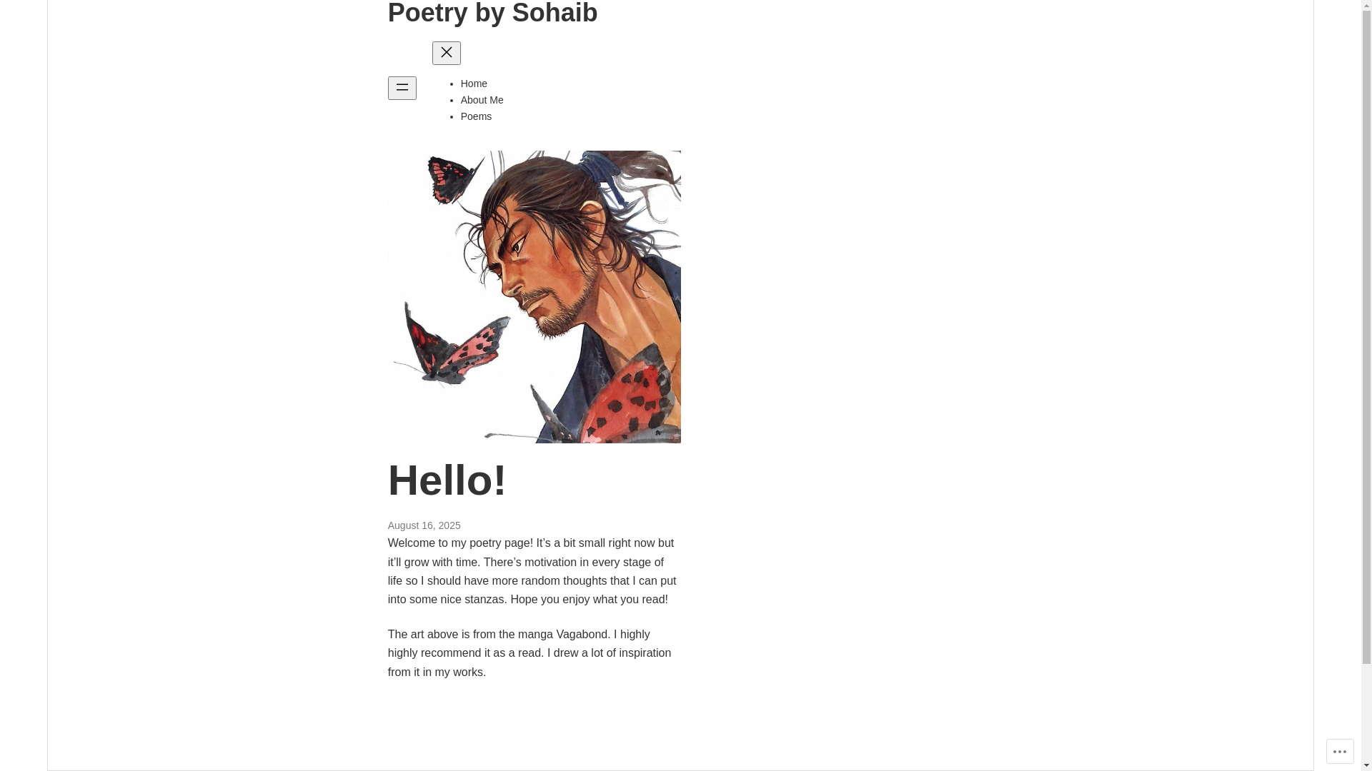 website screenshot of https://poetrybysohaib.com/