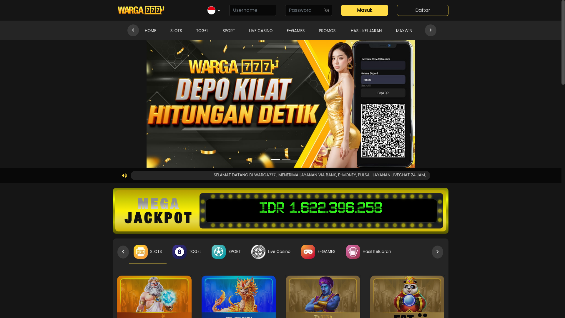 website screenshot of https://mainwarga77.org/