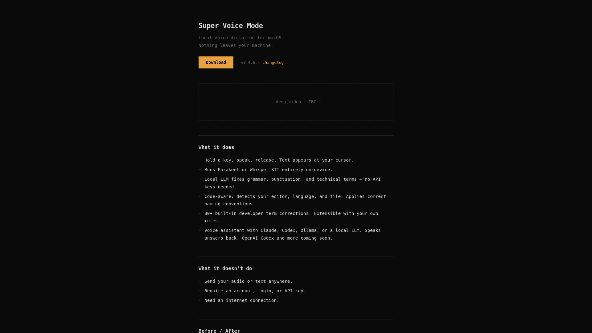 website screenshot of https://voicemode.pages.dev/