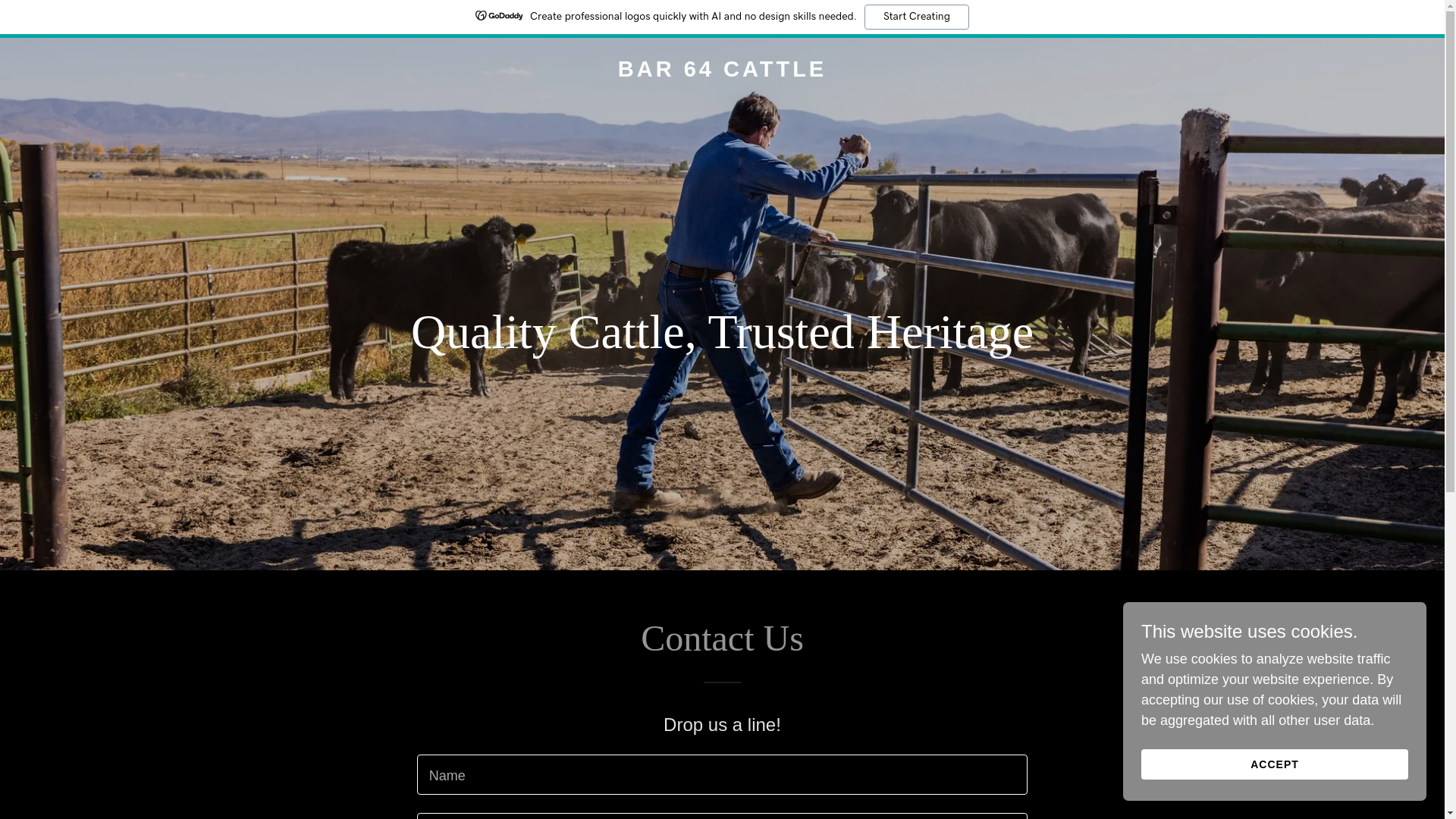 website screenshot of https://bar64cattle.com/