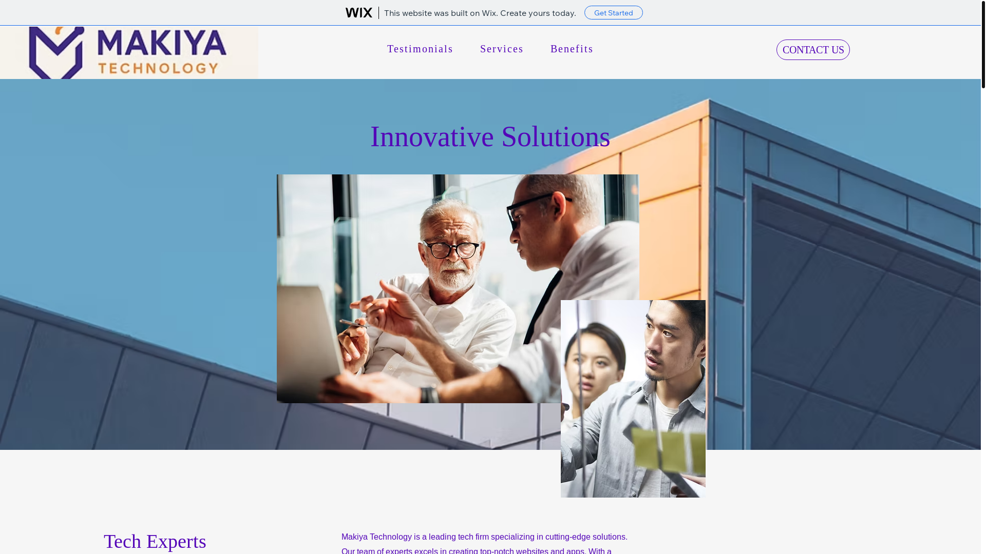 website screenshot of https://makiyatech.com/