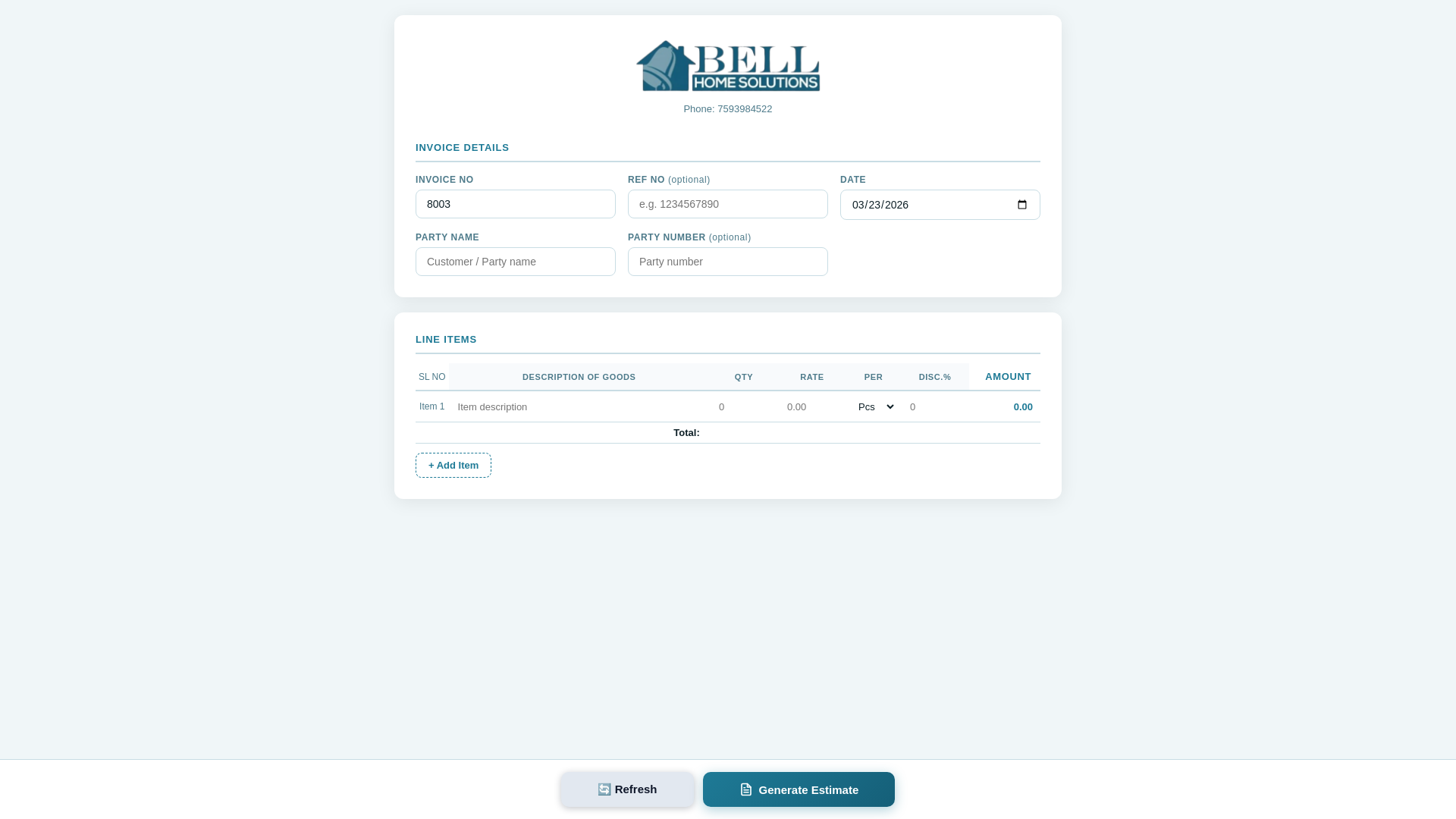 website screenshot of https://bellhomesolutions.in/