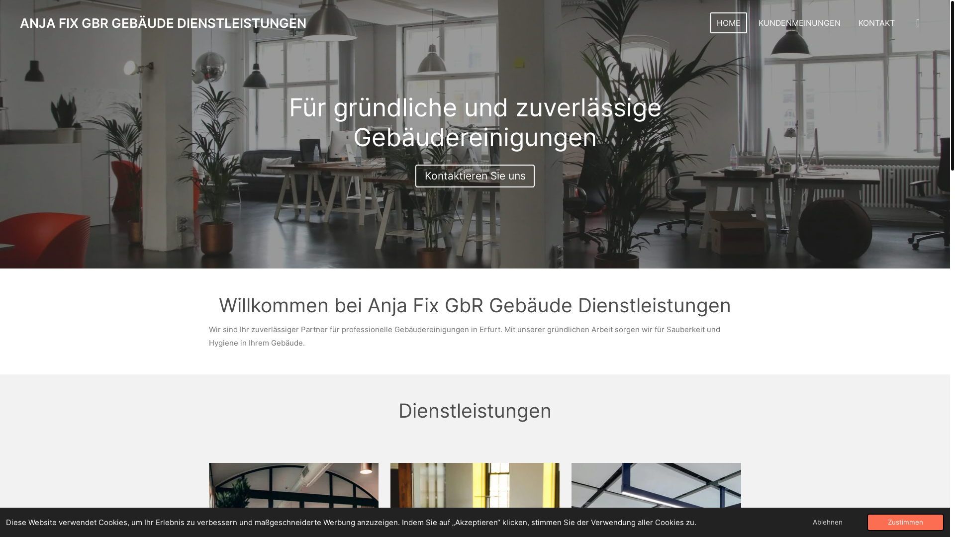 website screenshot of https://anjafixgbrgebaeudedienstleistungen.de/