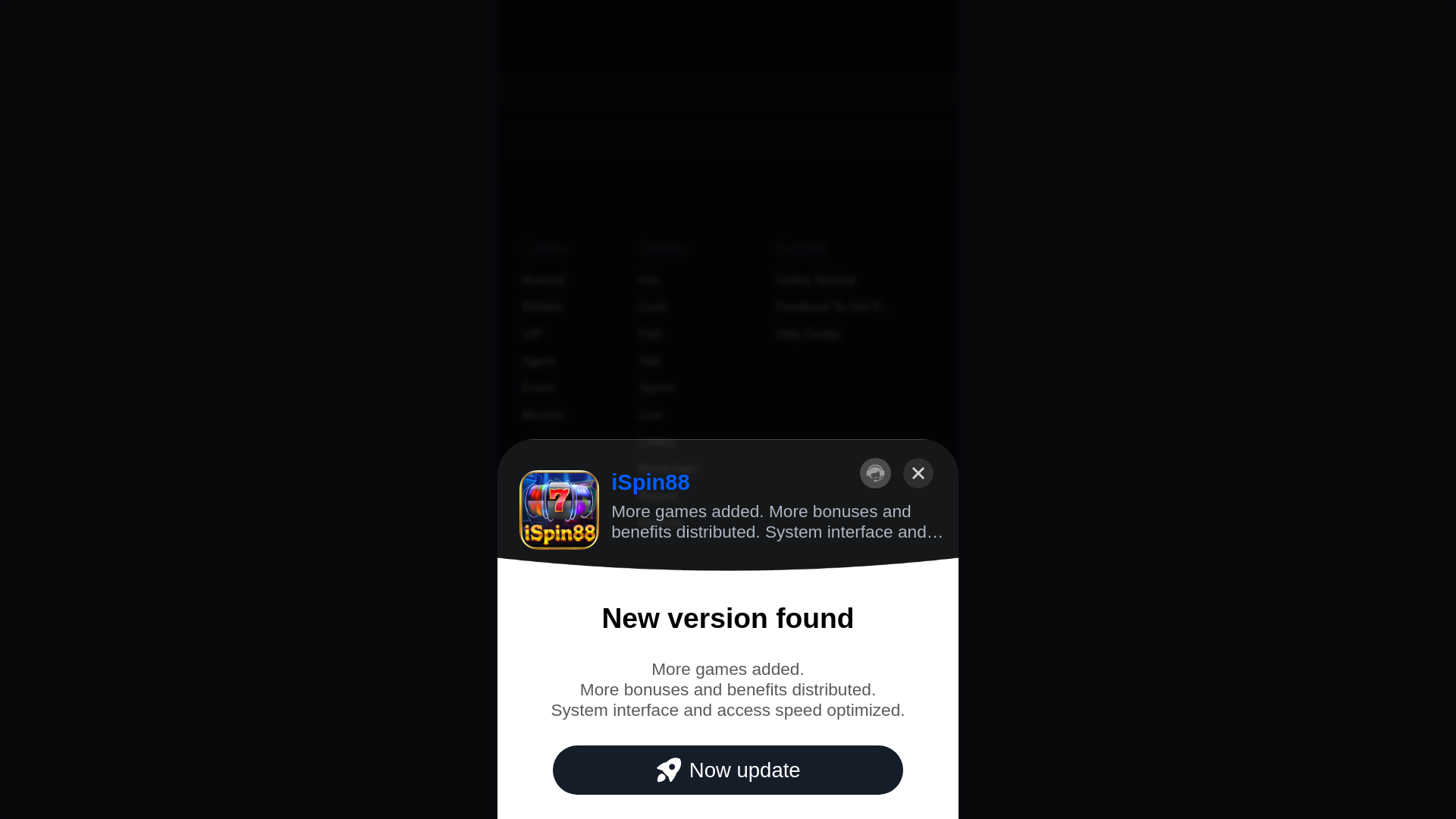 website screenshot of https://ispin88.info/